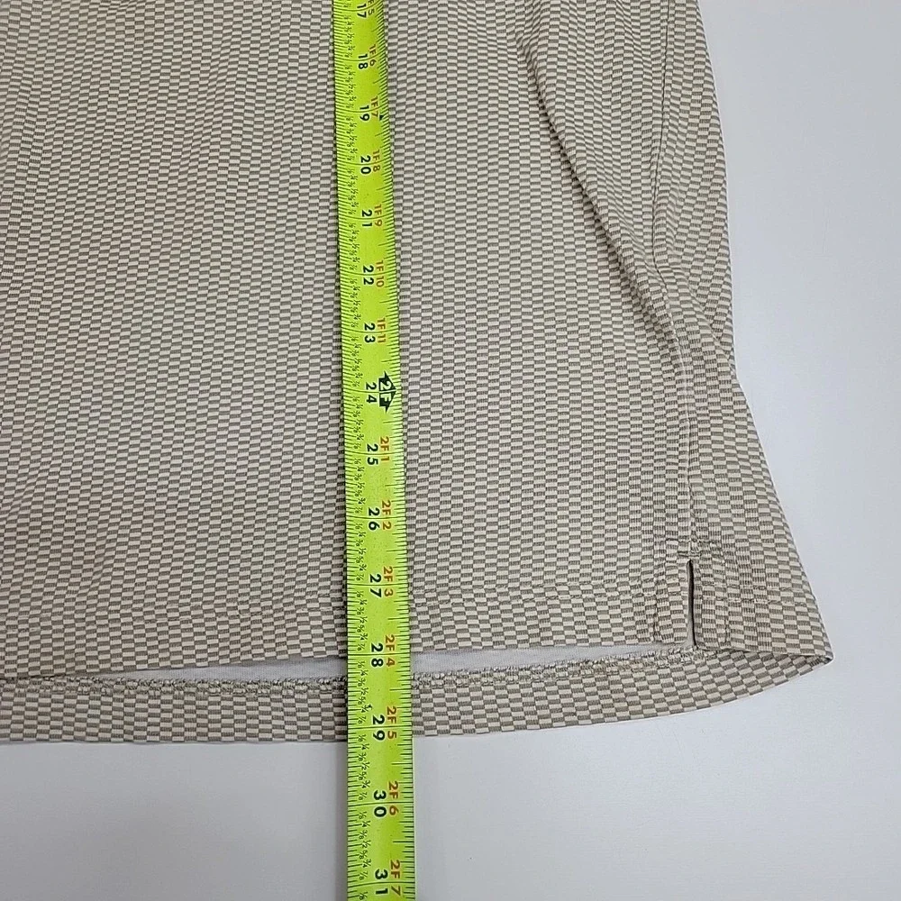 Vintage Chaps‎ Ralph Lauren Polo Shirt Mens Medium Beige Check Golf Casual